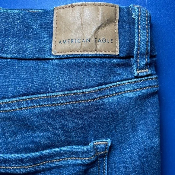 American Eagle Curvy Skinny Kick Next Level Stretch Women's Blue Bootcut Jeans - Picture 9 of 12